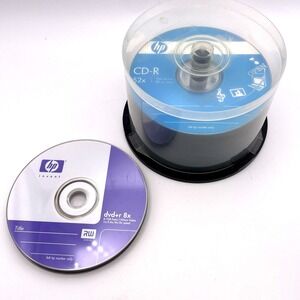45 Pack HP CD-R 52x 700 MB Data 80 Min Music Photo Data Recording + (6) dvd-r 8x